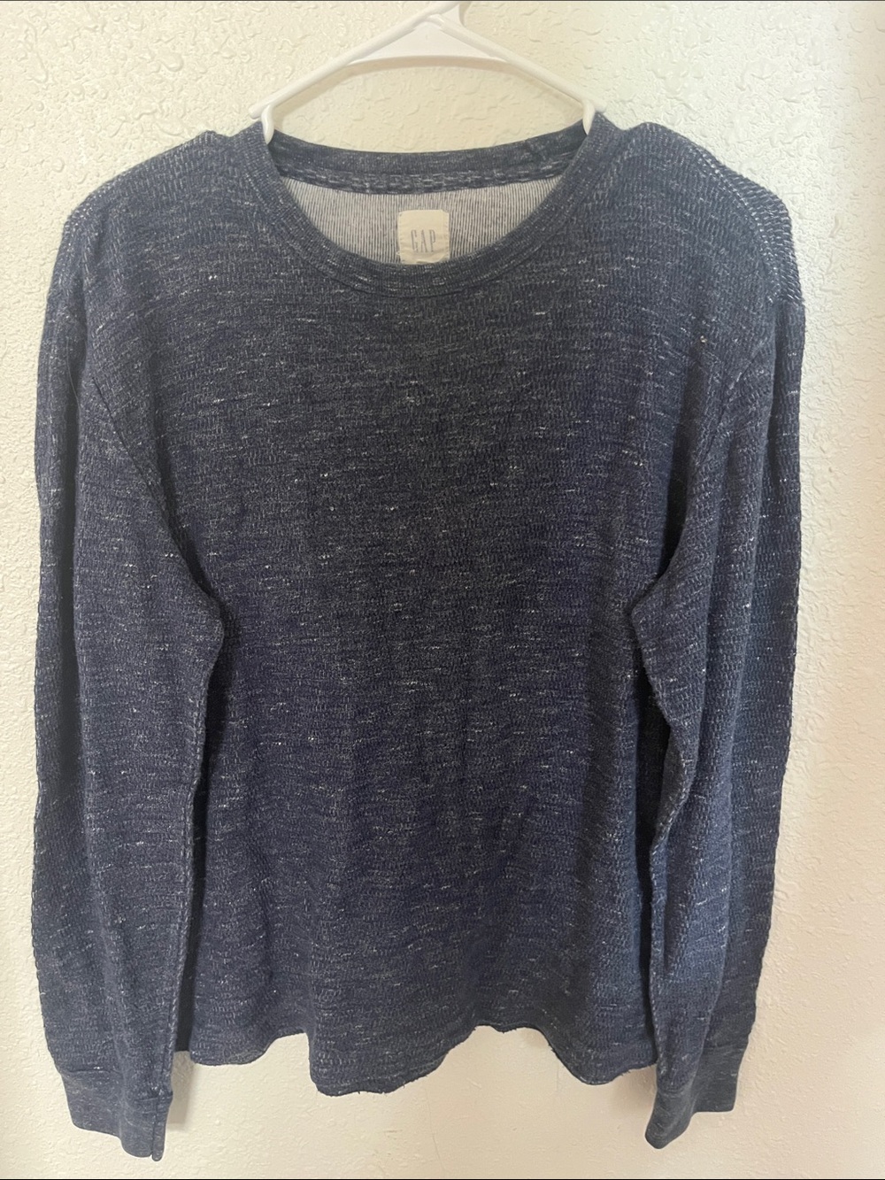GAP Navy Heathered Long-Sleeve Tee